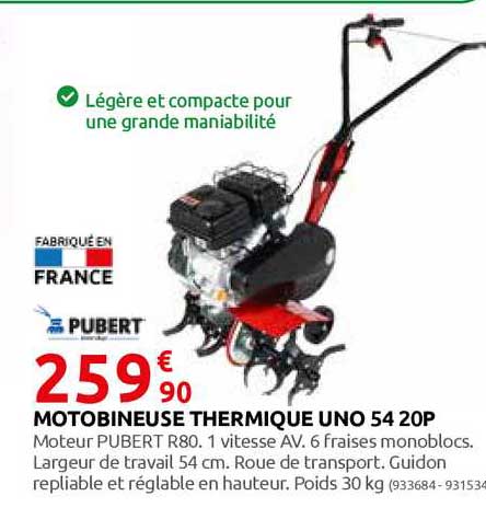 motobineuse thermique uno 54 20p pubert
