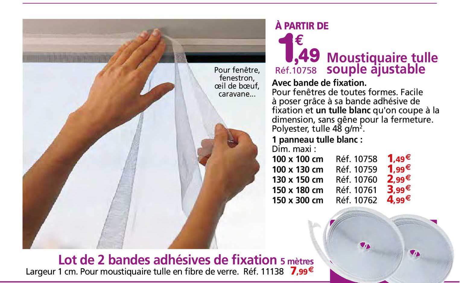 moustiquaire tulle soupe ajustable