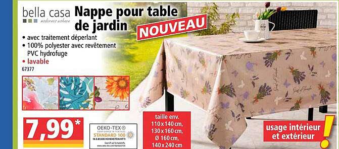Nappe Pour Table De Jardin Bella Casa