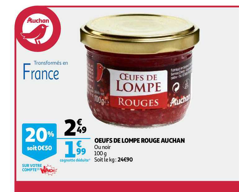 oeufs de lompe rouge auchan
