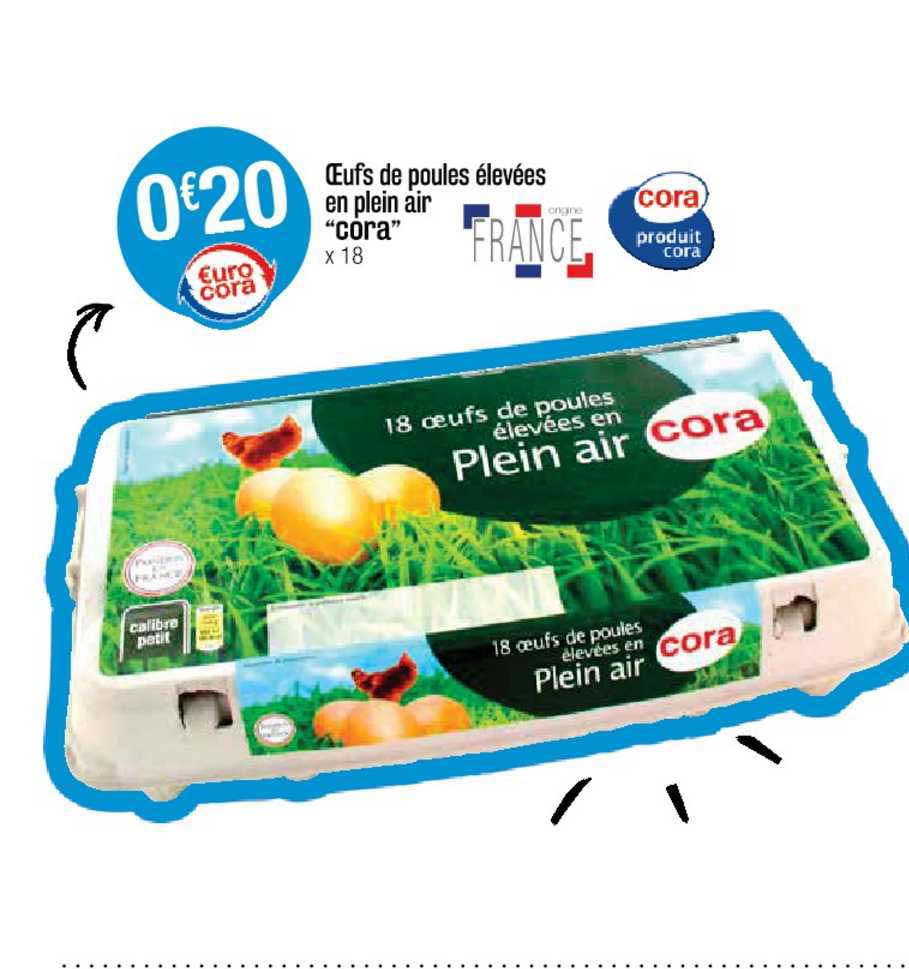 oeufs de poules élevées en plein air "cora"