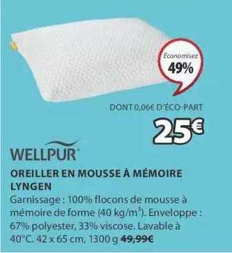 Oreiller En Mousse à Mémoire Lyngen