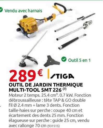 outil de jardin thermique multi-tool smt 226 stiga