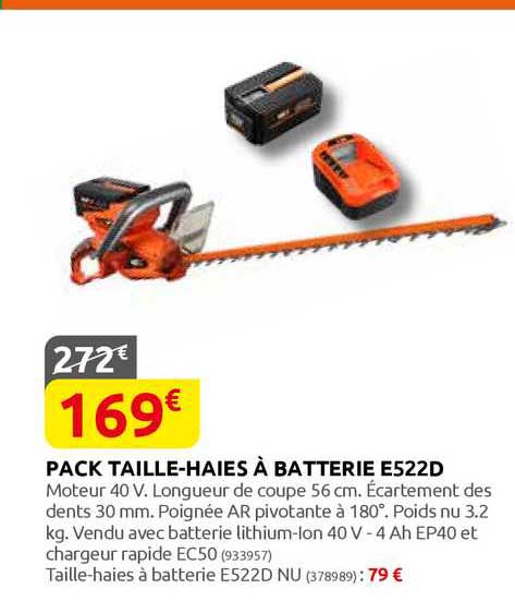 pack taille-haies à batterie e522d