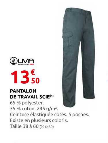 pantalon de travail scie lma