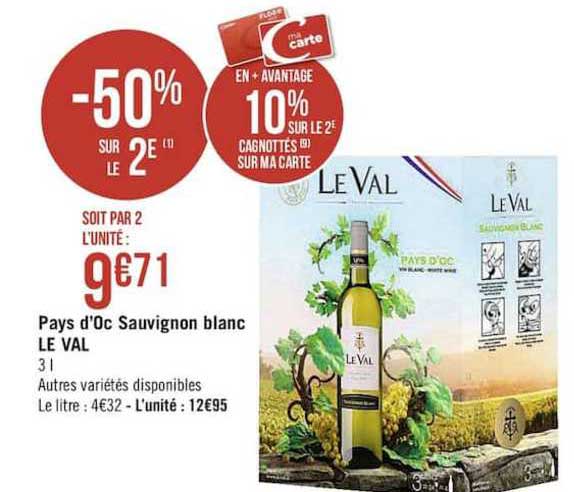 pays d'oc sauvignon blanc le val