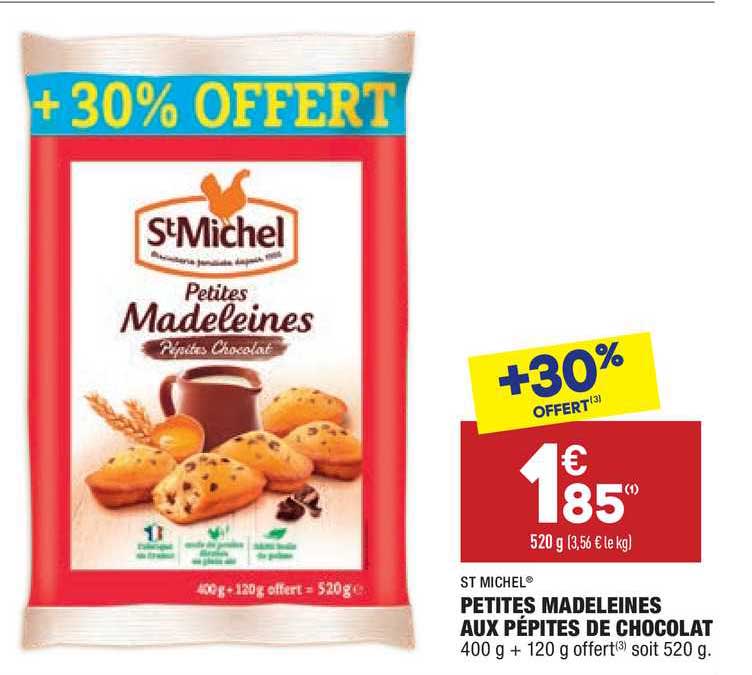 petites madeleines aux pépites de chocolat st michel