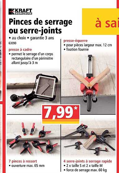 pinces de serrage ou serre-joints kraft