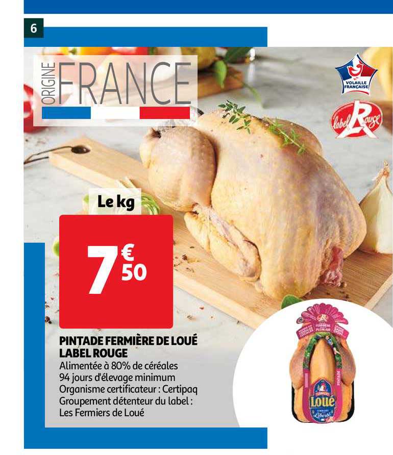 Pintade Fermière De Loué Label Rouge