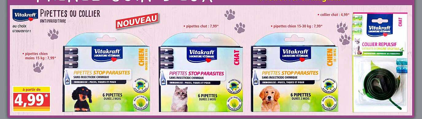 pipettes ou collier vitakraft