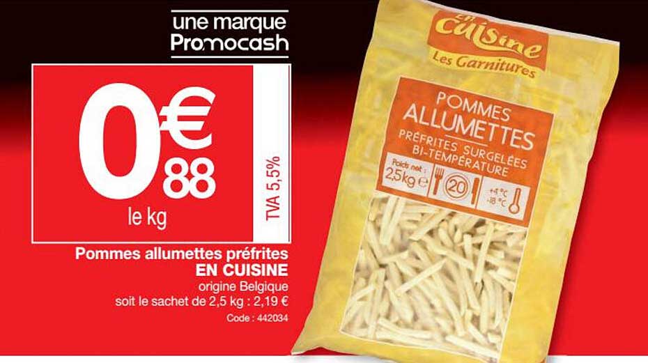 pommes allumettes préfrites en cuisine