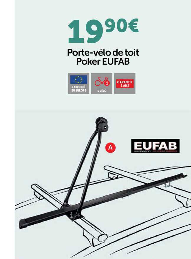porte-vélo de toit poker eufab