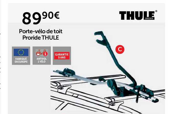 porte-vélo de toit proride thule