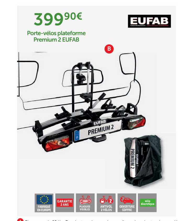porte-vélos plateforme premium 2 eufab