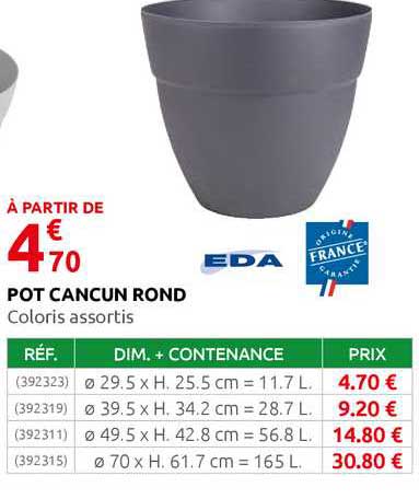 pot cancun rond eda