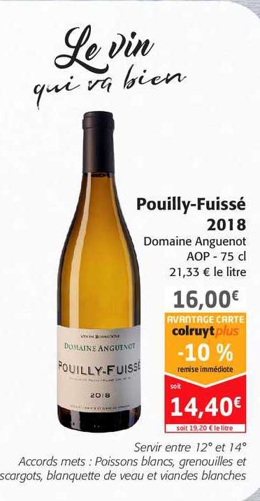 pouilly-fuissé 2018 domaine aunguenot