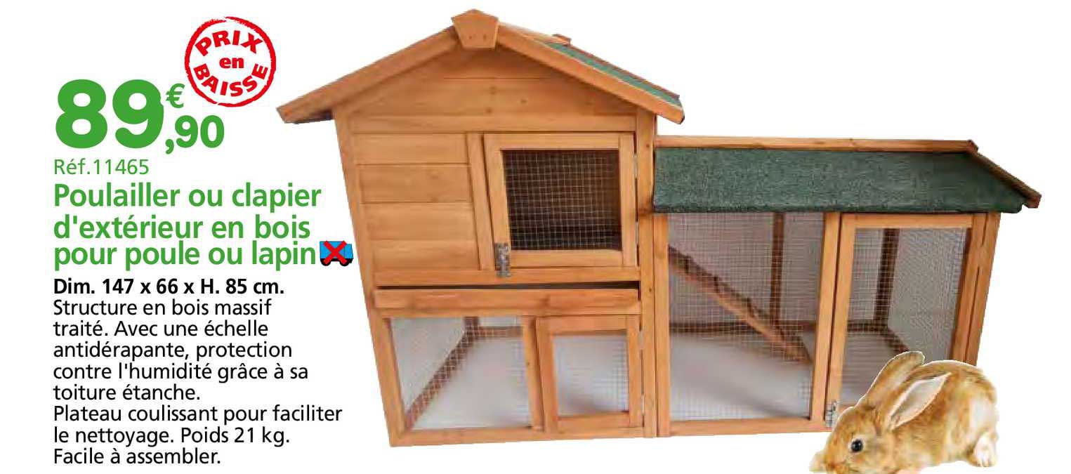 Poulailler Ou Clapier D'extérieur En Bois Pour Poule Ou Lapin