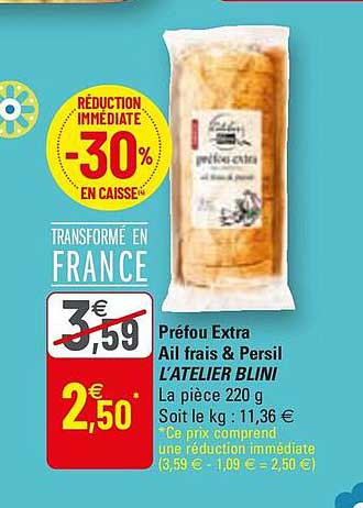 préfou extra ail frais & persil l'atelier blini