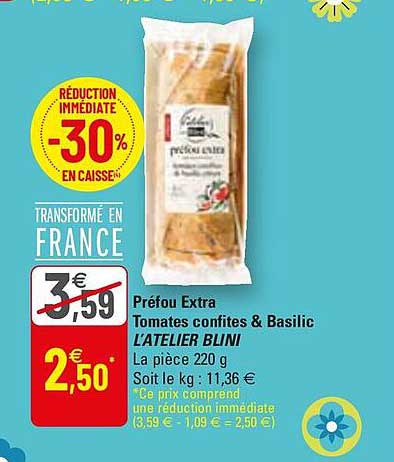 préfou extra tomates confites & basilic l'atelier blini