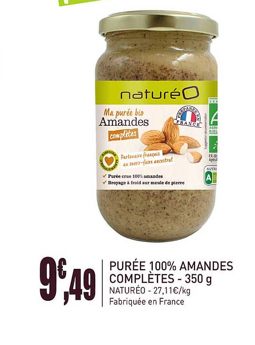purée 100% amandes complètes - 350  g naturéo