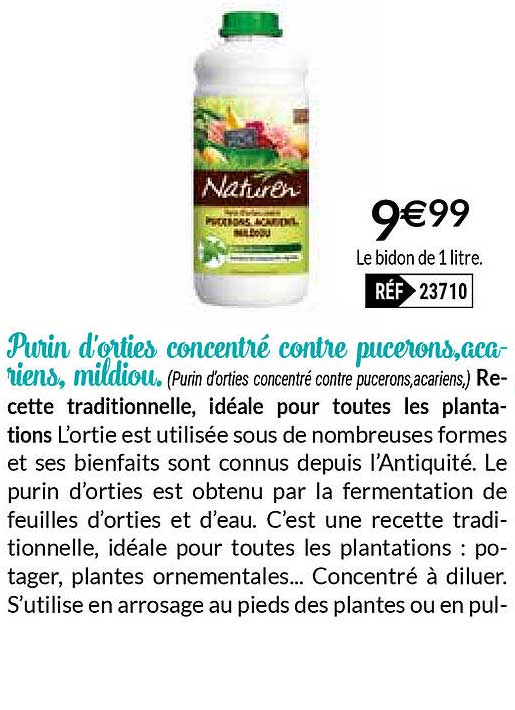purin d'ories concentré contre pucerons acariens mildiou
