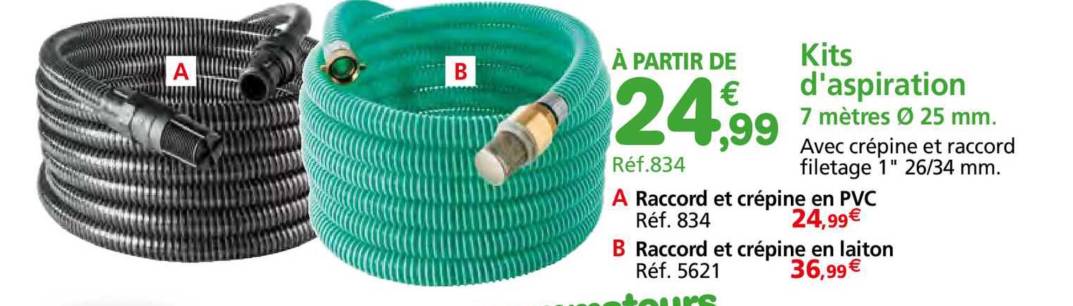 raccord et crépine en pvc, raccord et crépine en laiton