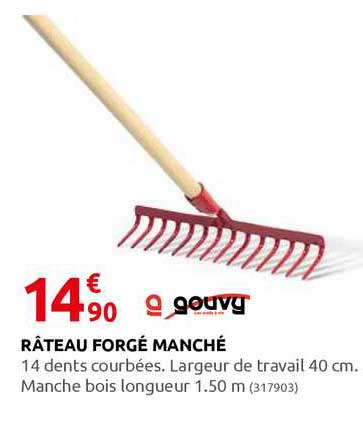 râteau forgé manché