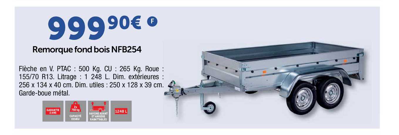 Remorque Fond Bois Nfb254