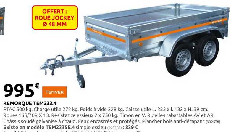 remorque tem233.4 temver