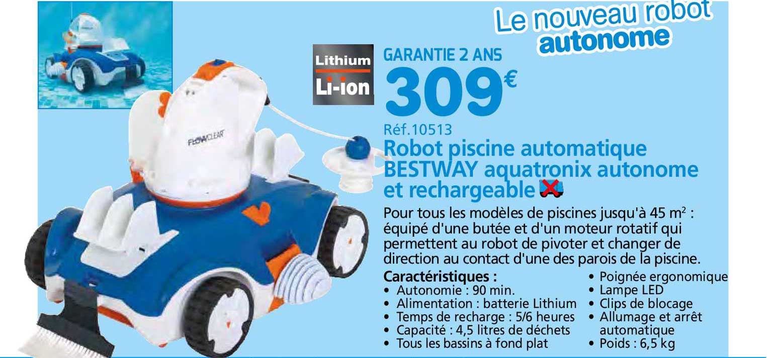 Robot Piscine Automatique Bestway Aquatronix Autonome Et Rechargeable