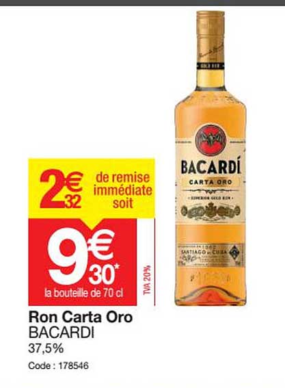 ron carta oro bacardi