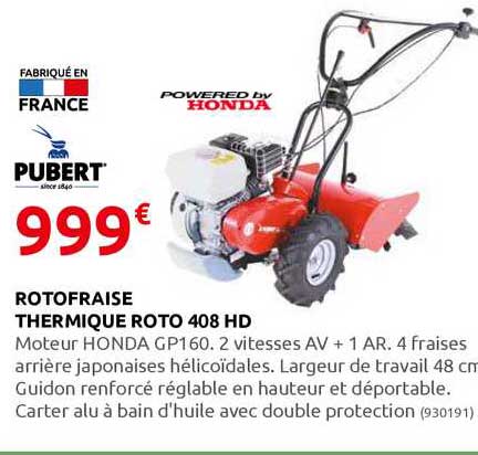 rotofraise thermique roto 408 hd pubert