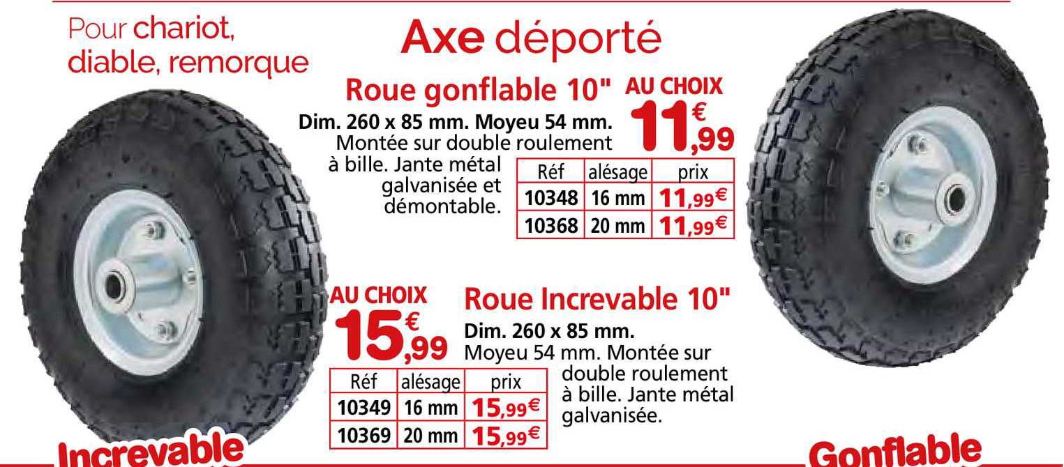 Roue Gonflable 10", Roue Increvable 10"