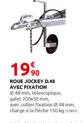 roue jockey d.48 avec fixation