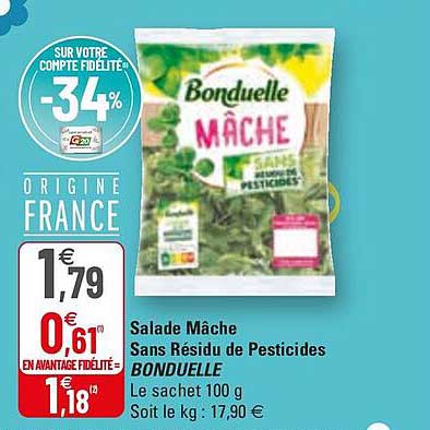 salade mâche sans résidu de pesticides bonduelle