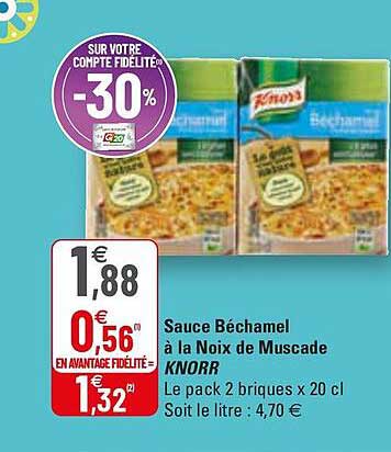 sauce béchamel à la noix de muscade knorr