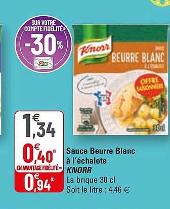 Sauce Beurre Blanc à L'échalote Knorr