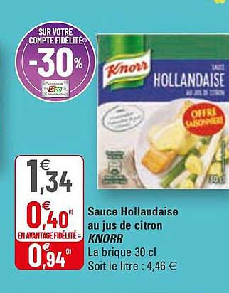 Sauce Hollandaise Au Jus De Citron Knorr