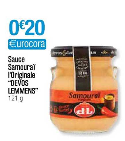 Sauce Samouraï L'originale "devos Lemmens"