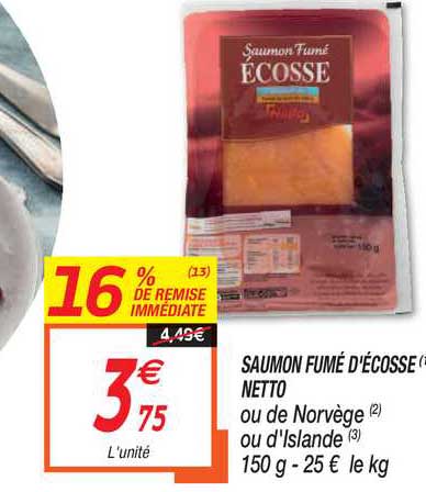 saumon fumé d'écosse netto