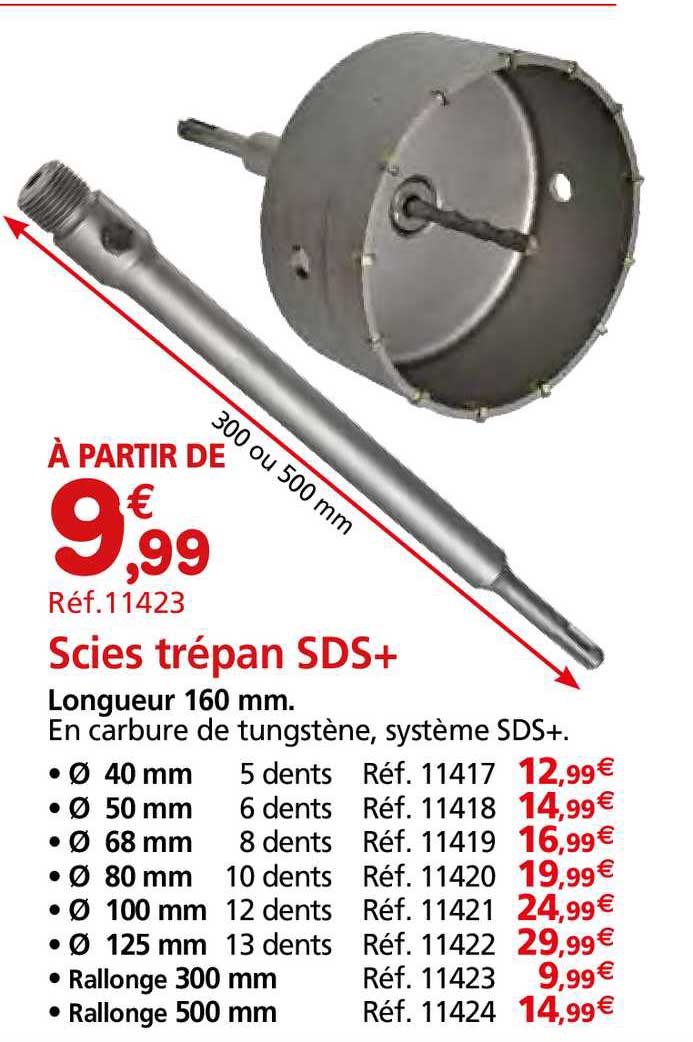scies trépan sds+