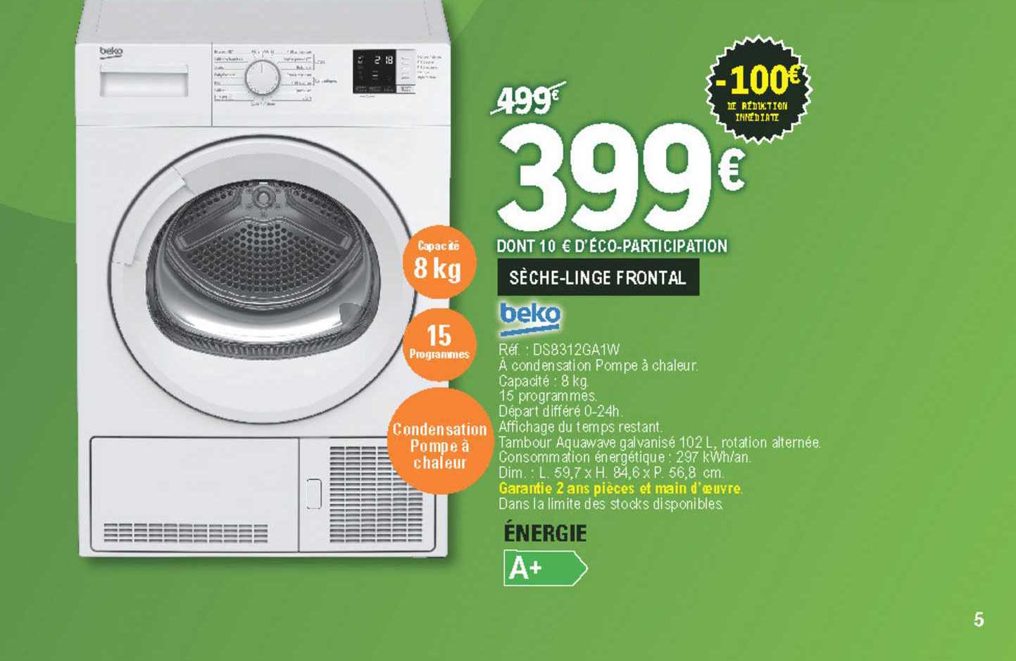 sèche-linge frontal beko