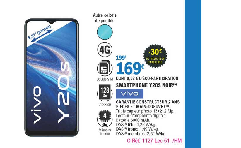 Smartphone Y20s Noir Vivo