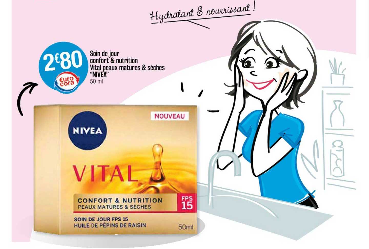soin de jour confort & nutrition vital peaux matures & sèches "nivea