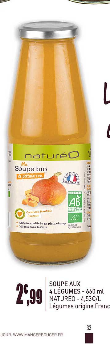 Soupe Au 4 Légumes - 660 Ml Naturéo