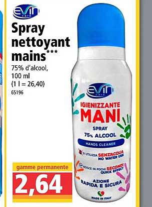Spray Nettoyant Mains Evin