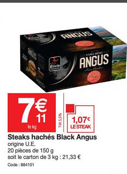 steaks hachés black angus