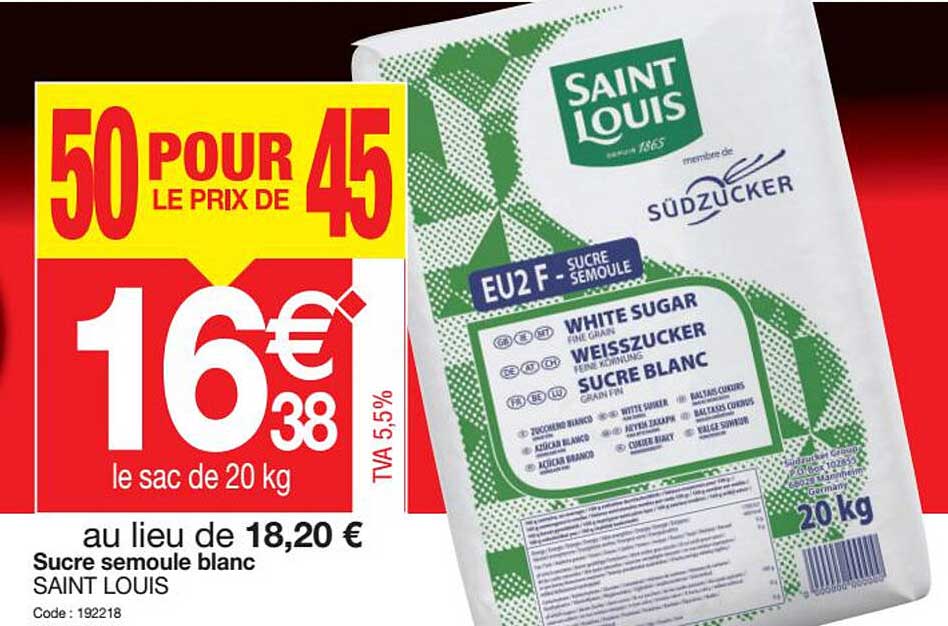 sucre semoule blanc saint louis