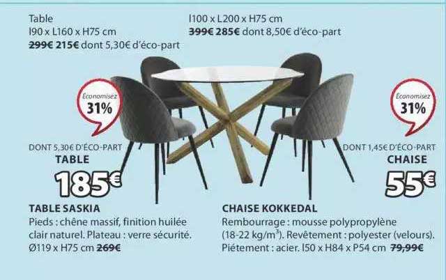 table saskia, chaise kokkedal