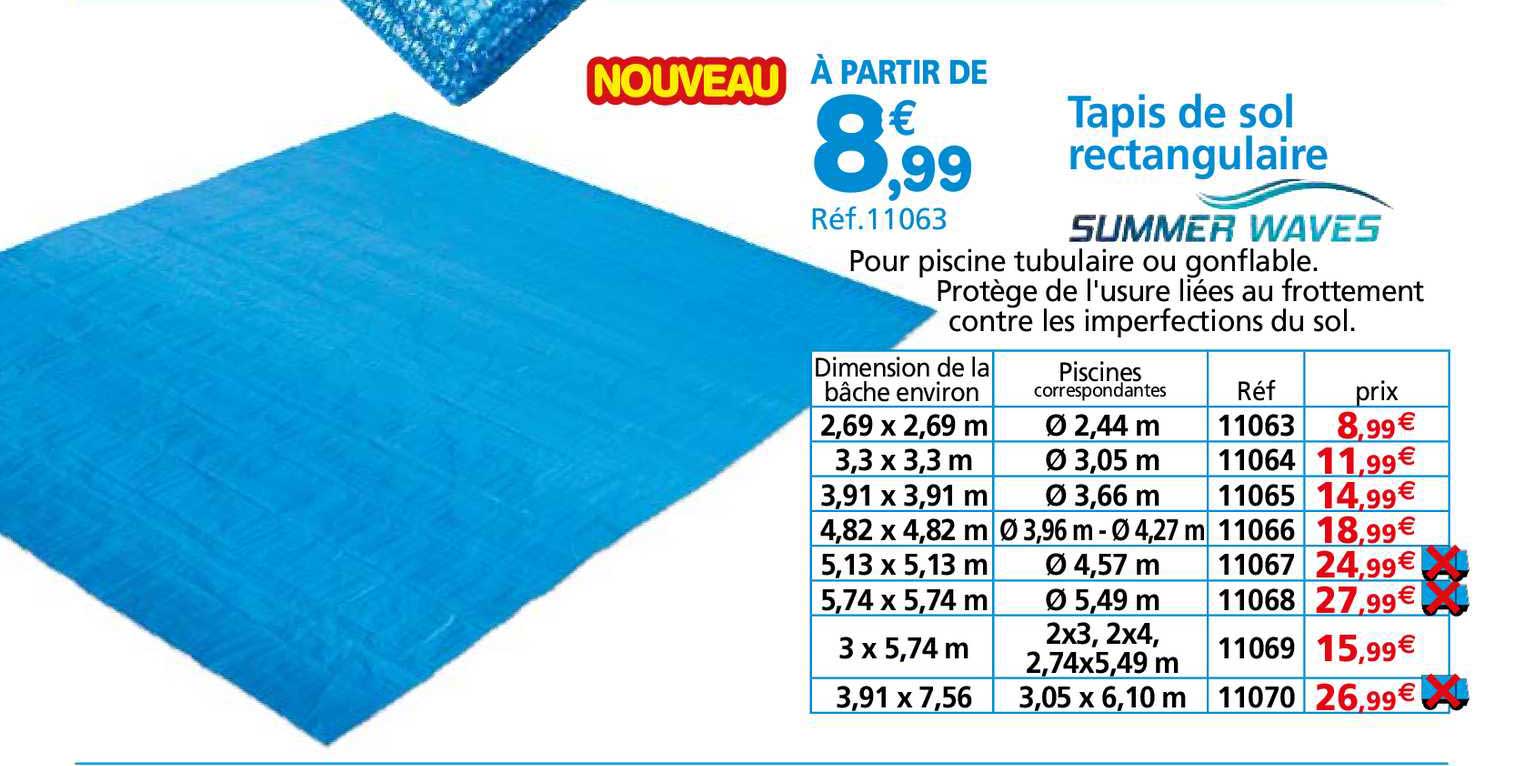 tapis de sol rectangulaire summer waves